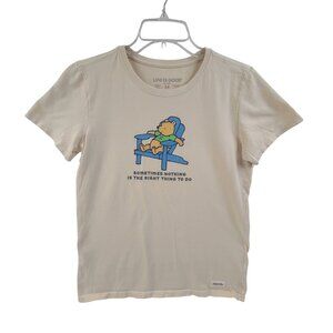 Life Is Good Crusher T Winnie Adirondack  Short Sleeve  Women's Size M White